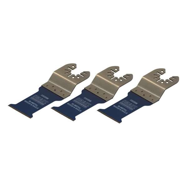 SMART Blades Bi-metaal Multitool Zaagblad - Hout/Non-ferro/Schroeven/Spijkers/Plastic - 32x51mm - 3 stuks SMART Blades Bi-metaal Multitool Zaagblad - Hout/Non-ferro/Schroeven/Spijkers/Plastic - 32x51mm - 3 stuks