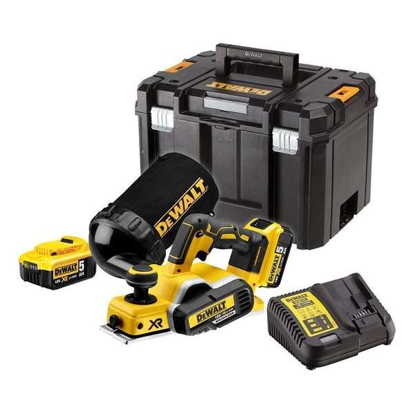 DeWalt DCP580P2 18V Li-Ion Accu schaafmachine set (2x 5.0Ah accu) in TSTAK - 82mm - 2mm - koolborstelloos DeWalt DCP580P2 18V Li-Ion Accu schaafmachine set (2x 5.0Ah accu) in TSTAK - 82mm - 2mm - koolborstelloos