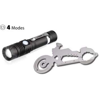 Oplaadbare USB LED Zaklamp Oplaadbaar Waterdicht IPX4 600 Lumen Cree SOS Multitool