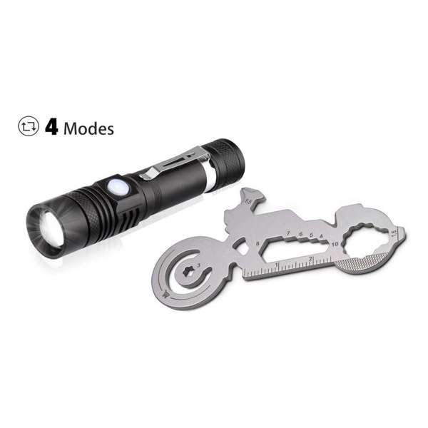 Oplaadbare USB LED Zaklamp Oplaadbaar Waterdicht IPX4 600 Lumen Cree SOS Multitool Oplaadbare USB LED Zaklamp Oplaadbaar Waterdicht IPX4 600 Lumen Cree SOS Multitool