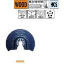 87 mm. Radial-zaagblad voor hout 1st. (Universeel)