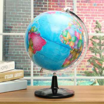 Wereldbol Roterende kaart Aardatlas Geografie Diameter 32 cm Stabiele basis