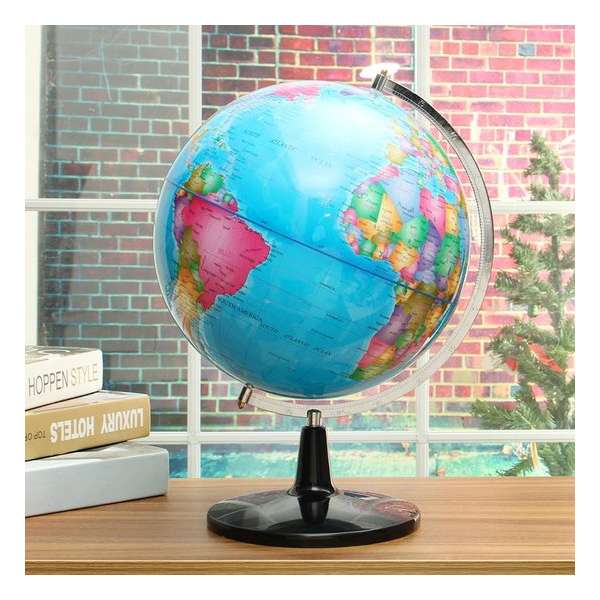Wereldbol Roterende kaart Aardatlas Geografie Diameter 32 cm Stabiele basis