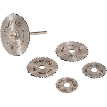 Silverline HSS Snijschijven Set 22, 25, 32, 35 en 44 mm. - 6 Delig
