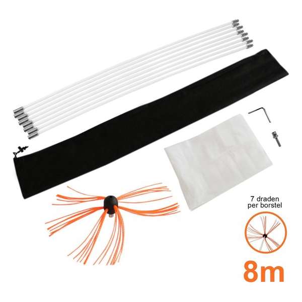 Maxblast Nylon elektrische schoorsteen borstel - 8 meter Maxblast Nylon elektrische schoorsteen borstel - 8 meter