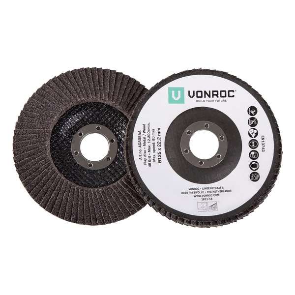 VONROC Universele Lamellenschijven set – 2-delig – K40 & K60 – Ø125 x 22.2MM VONROC Universele Lamellenschijven set – 2-delig – K40 & K60 – Ø125 x 22.2MM
