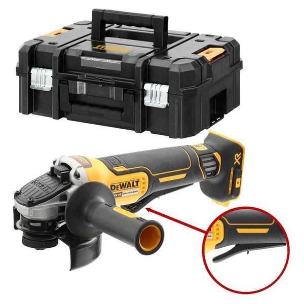 DeWalt DCG406NT 18V Li-Ion accu Haakse slijper body in TSTAK - 125mm - koolborstelloos DeWalt DCG406NT 18V Li-Ion accu Haakse slijper body in TSTAK - 125mm - koolborstelloos