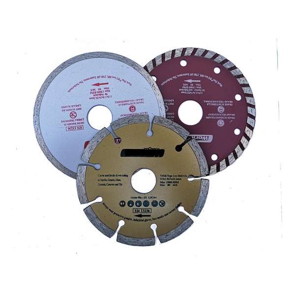 LOWBUDGET TOOLS - Set van drie diamant slijpschijven 115 mm - beton, marmer, graniet, keramiek en glas LOWBUDGET TOOLS - Set van drie diamant slijpschijven 115 mm - beton, marmer, graniet, keramiek en glas