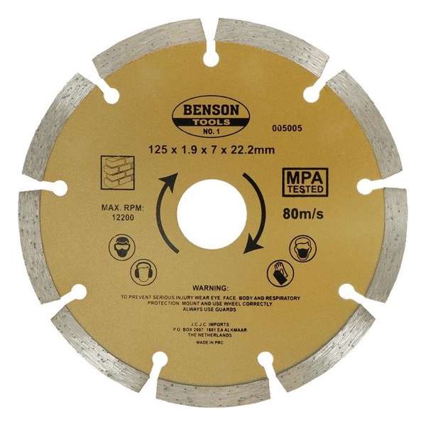 Hofftech Diamantschijf 125 mm. Getand Hofftech Diamantschijf 125 mm. Getand