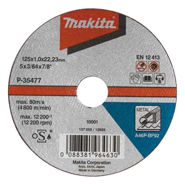 Makita A-85307 Doorslijpschijf 115x2,5x22,23mm metaal Makita A-85307 Doorslijpschijf 115x2,5x22,23mm metaal