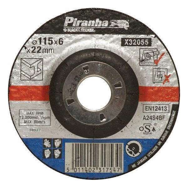 Piranha Afbraamschijf metaal, verzonken middelpunt, 6 mm. x 125mm X32055 Piranha Afbraamschijf metaal, verzonken middelpunt, 6 mm. x 125mm X32055