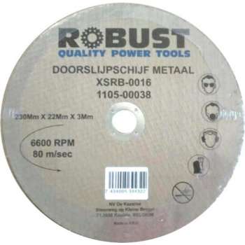 Doorslijpschijf Metaal Robust XSRB-0020 230Mm X 22Mm X 3Mm Set 5 Stuks