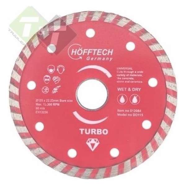 Diamantschijf, 125mm x 22.23mm, Slijpschijf, Hofftech Diamantschijf, 125mm x 22.23mm, Slijpschijf, Hofftech