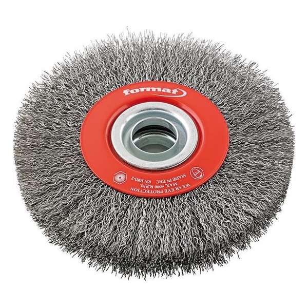 Roterende staaldraadborstel Staaldraad 100x20mm FORMAT Roterende staaldraadborstel Staaldraad 100x20mm FORMAT