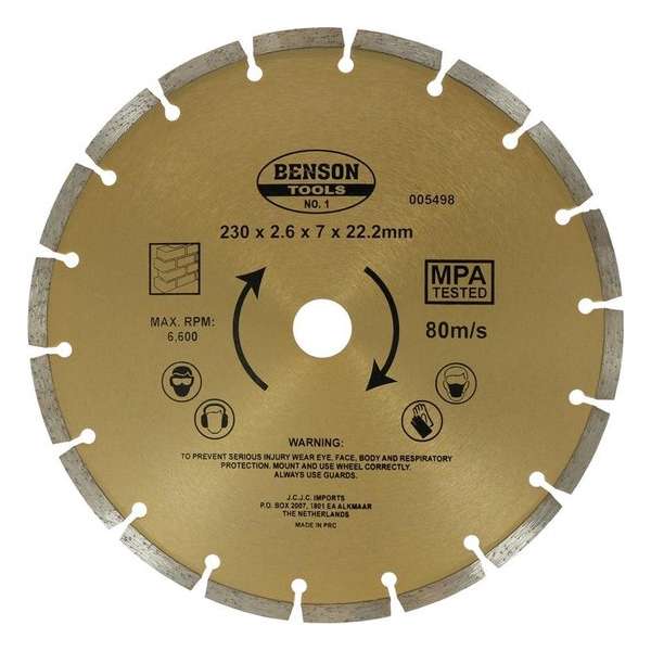 Benson diamantschijf 230 mm Benson diamantschijf 230 mm