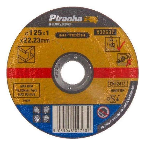 Piranha Doorslijpschijf metaal, 1,0 mm. x 125mm X32637 Piranha Doorslijpschijf metaal, 1,0 mm. x 125mm X32637