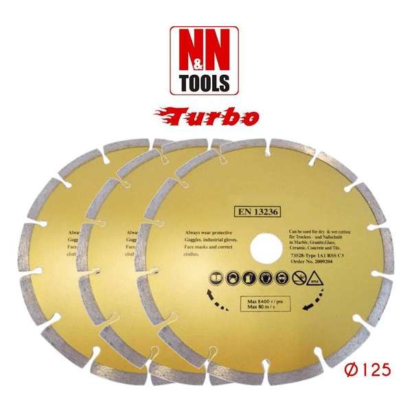 N&N Tools Diamantdoorslijpschijf Professional Multi Pack - 3 x 125 mm | Wet & Dry N&N Tools Diamantdoorslijpschijf Professional Multi Pack - 3 x 125 mm | Wet & Dry