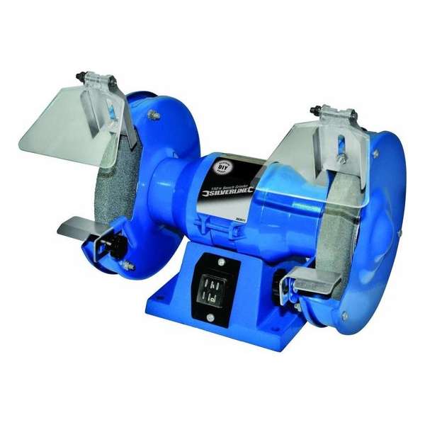 Silverline Tafelslijpmachine - Dubbele slijper -  150 Watt. 150 mm
