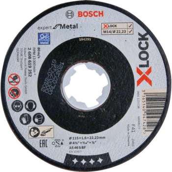 Bosch 2608619252 X-Lock Slijpschijf Expert for Metal - Recht - 1,6 x 115mm
