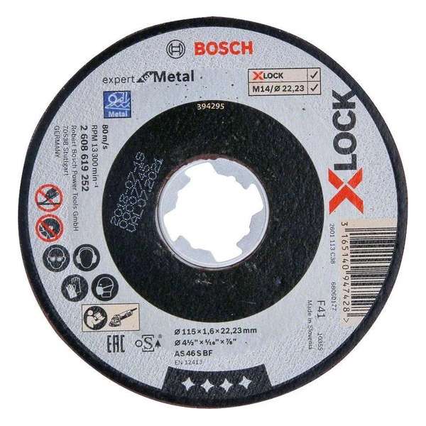 Bosch 2608619252 X-Lock Slijpschijf Expert for Metal - Recht - 1,6 x 115mm Bosch 2608619252 X-Lock Slijpschijf Expert for Metal - Recht - 1,6 x 115mm