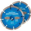 Silverline Diamant Snijschijf - Doorslijpschijf - Gesegmenteerd - 115 mm. - Asgat 22,23 mm. - 2 stuks