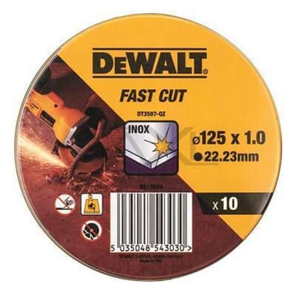 DeWalt DT3507 Doorslijpschijf - 125 x 22,23 x 1,0mm - RVS - inox (10st)