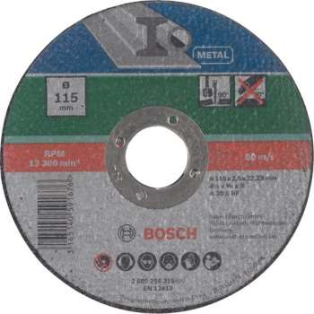 Bosch doorslijpschijf - metaal - 115 X2,5 recht