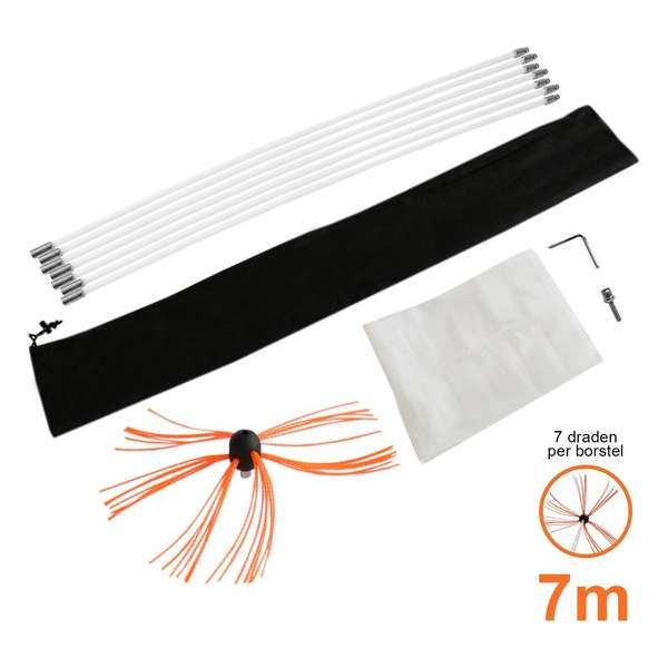 Maxblast Nylon elektrische schoorsteen borstel - 7 meter Maxblast Nylon elektrische schoorsteen borstel - 7 meter