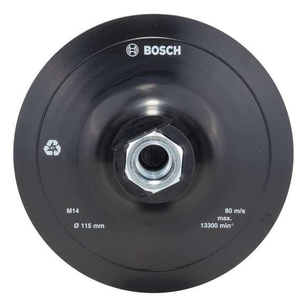 Bosch Rubberen schuurblad voor haakse slijpers - Haaklus bevestigingssysteem - 115 mm Bosch Rubberen schuurblad voor haakse slijpers - Haaklus bevestigingssysteem - 115 mm