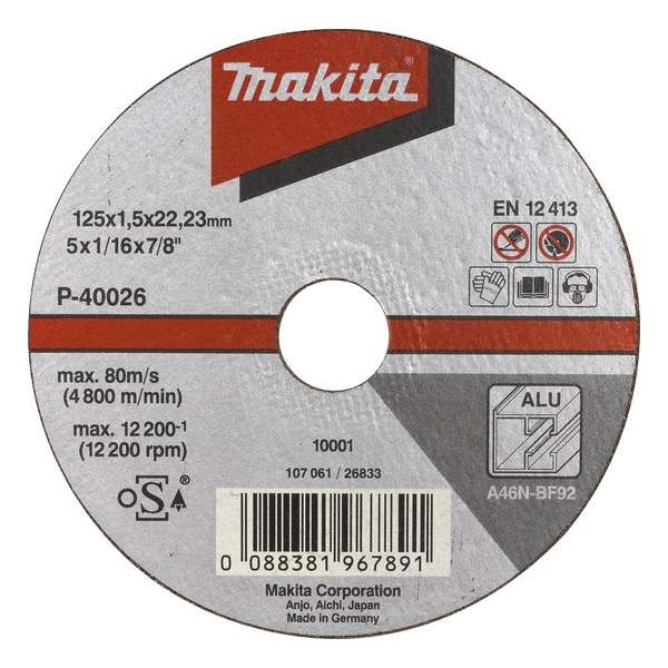 Makita B-45353 Doorslijpschijf 180x1,6x22,23mm aluminium Makita B-45353 Doorslijpschijf 180x1,6x22,23mm aluminium