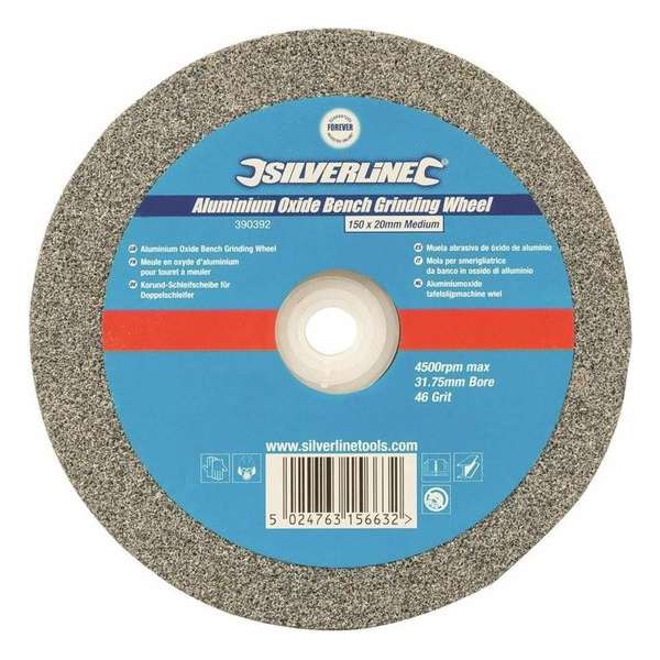 Silverline Aluminiumoxide tafelslijpmachine wiel 150 x 20 mm Medium Silverline Aluminiumoxide tafelslijpmachine wiel 150 x 20 mm Medium