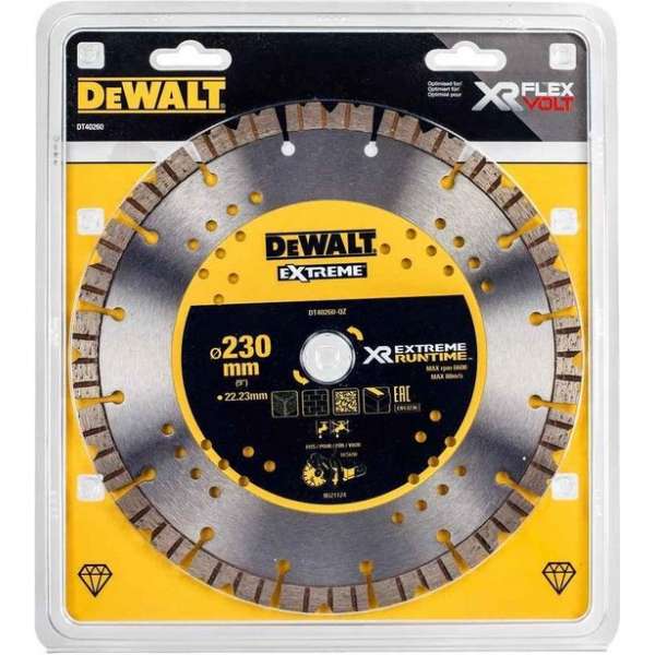 DeWalt DT40260 XR Extreme Diamantdoorslijpschijf - 230 x 22,23 x 2,3mm - beton - steen DeWalt DT40260 XR Extreme Diamantdoorslijpschijf - 230 x 22,23 x 2,3mm - beton - steen