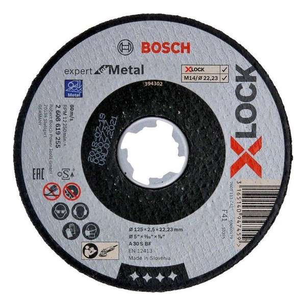 Bosch Doorslijpschijf Xlock metal exp.125x2.5x22 Bosch Doorslijpschijf Xlock metal exp.125x2.5x22