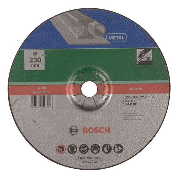 Bosch afbraamschijf - Voor metaal - 230 x 6 mm - gebogen