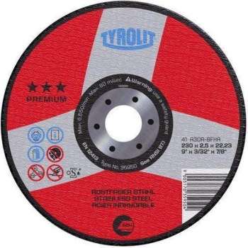 Tyrolit slijpschijf 230x2.5 vlak RVS (25st.)