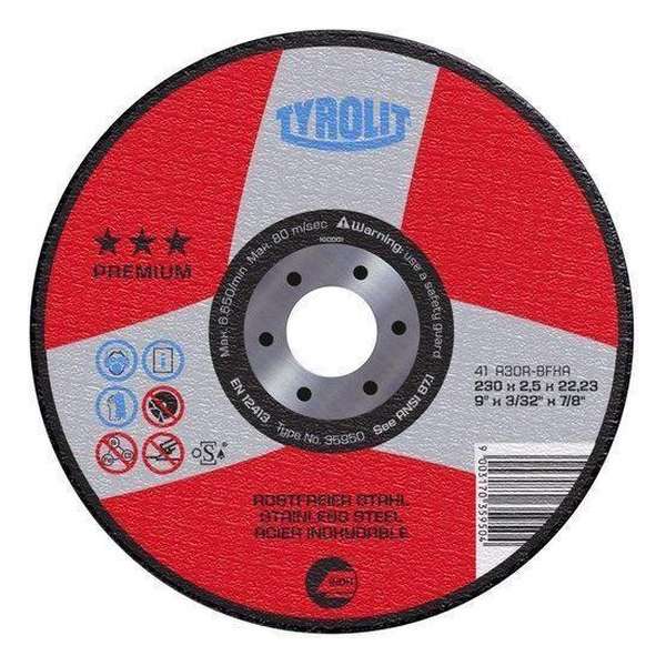 Tyrolit slijpschijf 230x2.5 vlak RVS (25st.) Tyrolit slijpschijf 230x2.5 vlak RVS (25st.)