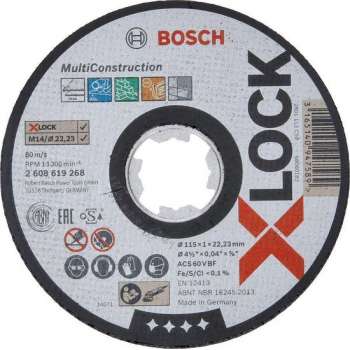 Bosch 2608619268 X-Lock Slijpschijf Multi Construction - Recht - 115mm