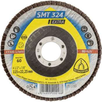 Klingspor SMT 324 lamellen- schijven 115x22,23 mm korrel 60