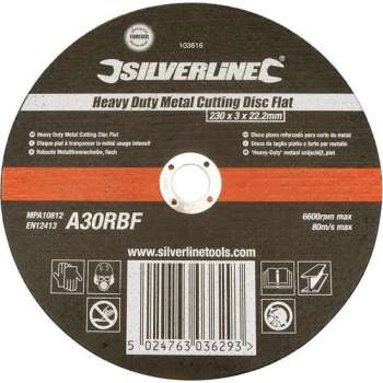 Silverline 103616 Doorslijpschijf Heavy Duty - 230 x 3 x 22,23mm - Metaal