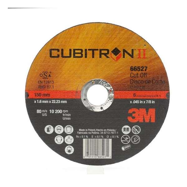 3M Cub2 Slijpschijf T41 125X22X1mm per stuk 3M Cub2 Slijpschijf T41 125X22X1mm per stuk