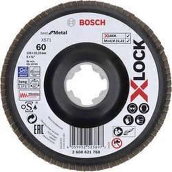 Bosch Accessories 2608621768 X-LOCK gevelslijpschijf, metaal, gebogen uitv., G 60, X571, 125 mm, K60 Diameter 125 mm 1 stuk(s)