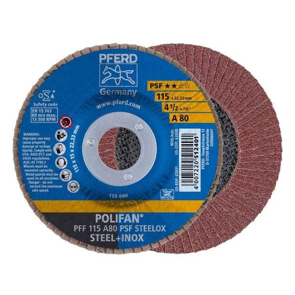 PFERD POLIFAN-lamellenslijpschijf PFF 115 A 80 PSF STEELOX