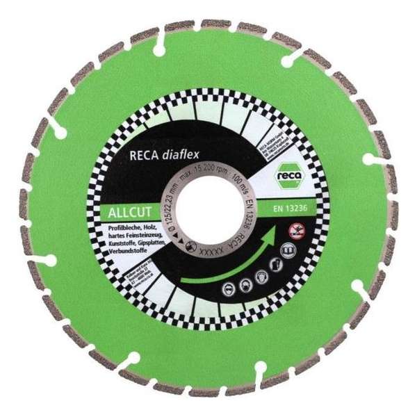 Reca Diamantschijf Diaflex All-Cut - 125x22,2 mm De Alleskunner! Reca Diamantschijf Diaflex All-Cut - 125x22,2 mm De Alleskunner!