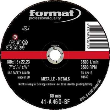 Doorslijpschijf voor staal recht 180x1,6mm FORMAT