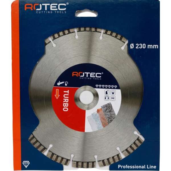 Rotec Diamant zaagblad TURBO Ø230xø22,2 Rotec Diamant zaagblad TURBO Ø230xø22,2