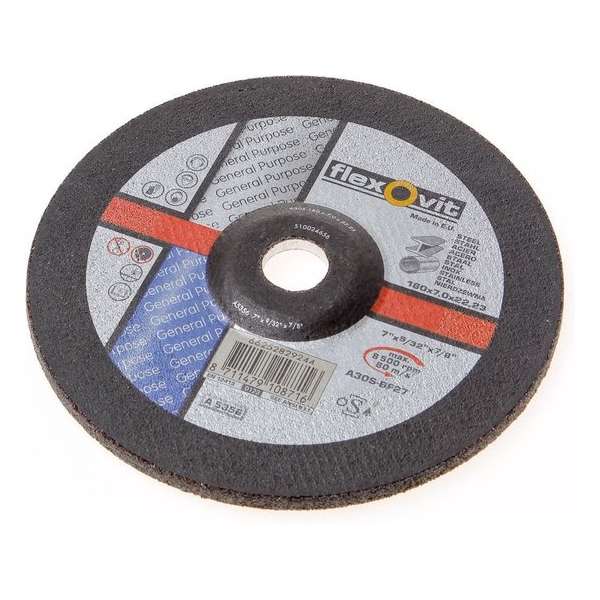 Flexovit Afbraamschijf A 24 Q-BF2 7 staal en RVS 180 x 7 x 22mm Flexovit Afbraamschijf A 24 Q-BF2 7 staal en RVS 180 x 7 x 22mm
