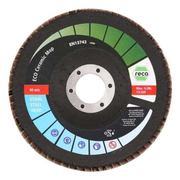 Reca Lamellenschijf ECO 125 mm K60 kom Keramiek (25 stuks) Reca Lamellenschijf ECO 125 mm K60 kom Keramiek (25 stuks)