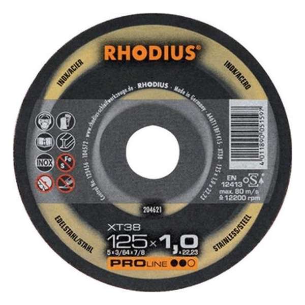 RHOD slijpschijf XT38, doorslijpen, diam schijf 115mm, dikte 1.5mm RHOD slijpschijf XT38, doorslijpen, diam schijf 115mm, dikte 1.5mm