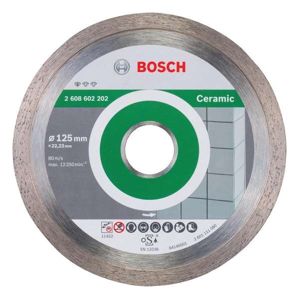 Bosch - Diamantdoorslijpschijf Standard for Ceramic 125 x 22,23 x 1,6 x 7 mm Bosch - Diamantdoorslijpschijf Standard for Ceramic 125 x 22,23 x 1,6 x 7 mm