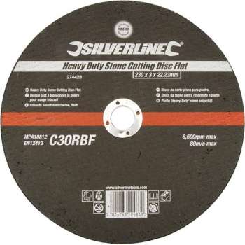 Silverline Steen Snijschijf - Doorslijpschijf - Plat - 230 x 3 x 22,23 mm.